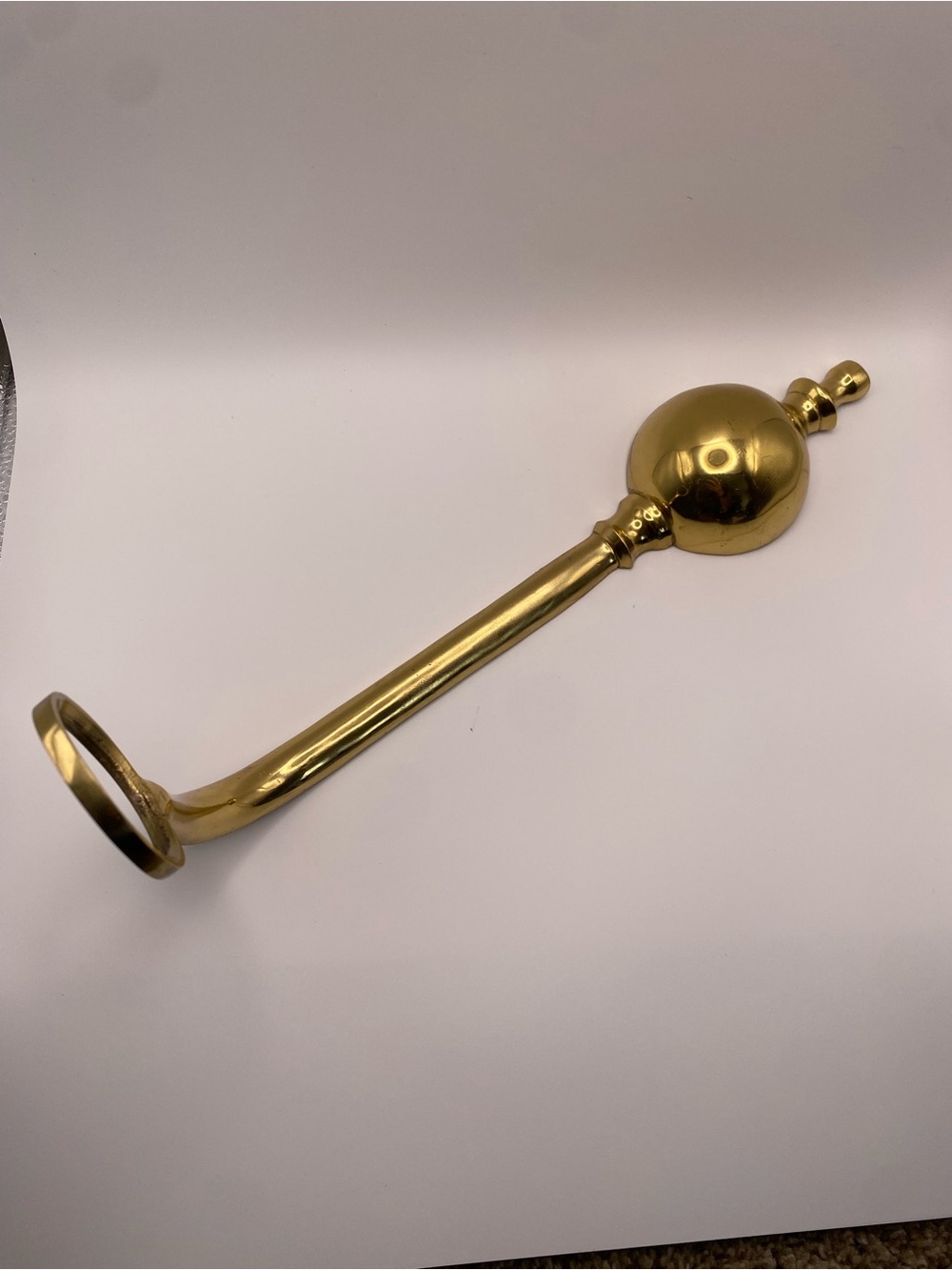 Brass Candle Snuffer with Decorative Finial - Gold